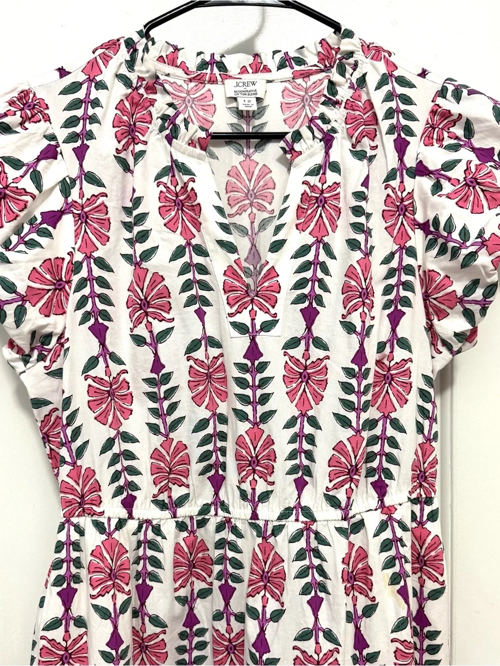 J. Crew Block Print Floral Puff Sleeve Maxi Dress 12